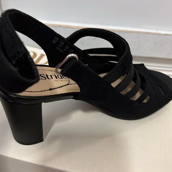 NIB Life Stride Soft Comfort Black Arlene Strappy Dressy Feminine 6 M Heels NEW - Picture 14 of 16